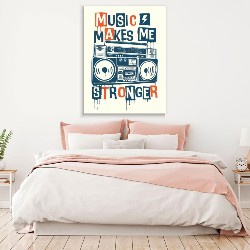 

Картина на холсте Музыка Music Makes Me Stronger 75х100 см.