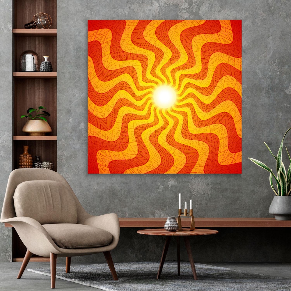 

Картина на холсте Psy Art Hot Tribal Psychedelic Sun 100х100 см.