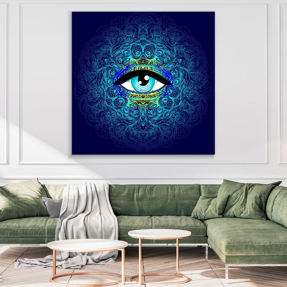 

Картина на холсте Psy Art Sacred Geometry With An All-Seeing Eye 100х100 см.