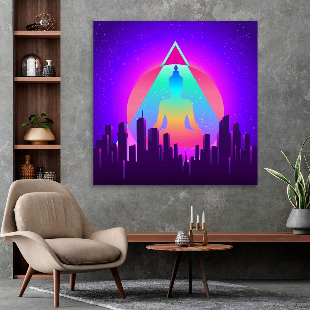 

Картина на холсте Psy Art Сolorful Yoga Silhouette 70х70 см.