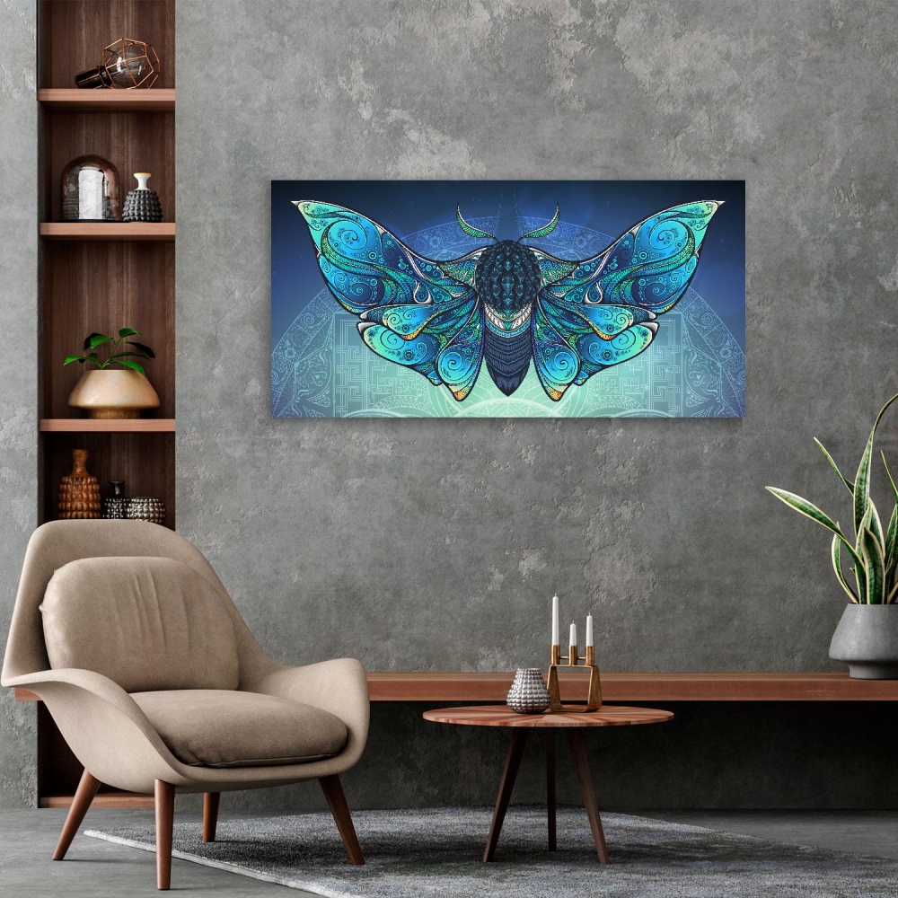 

Картина на холсте Psy Art Mystical Moth In Psychedelic Design 60х120 см.
