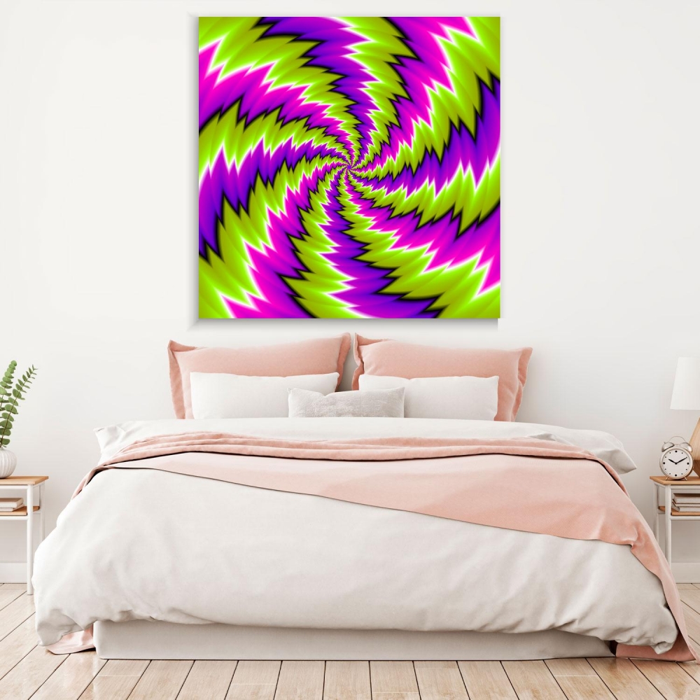 

Картина на холсте Psy Art Abstract Green Illusion 90х90 см.