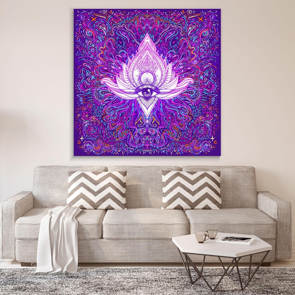 

Картина на холсте Psy Art All Seeing Eye In Lotus 110х150 см.