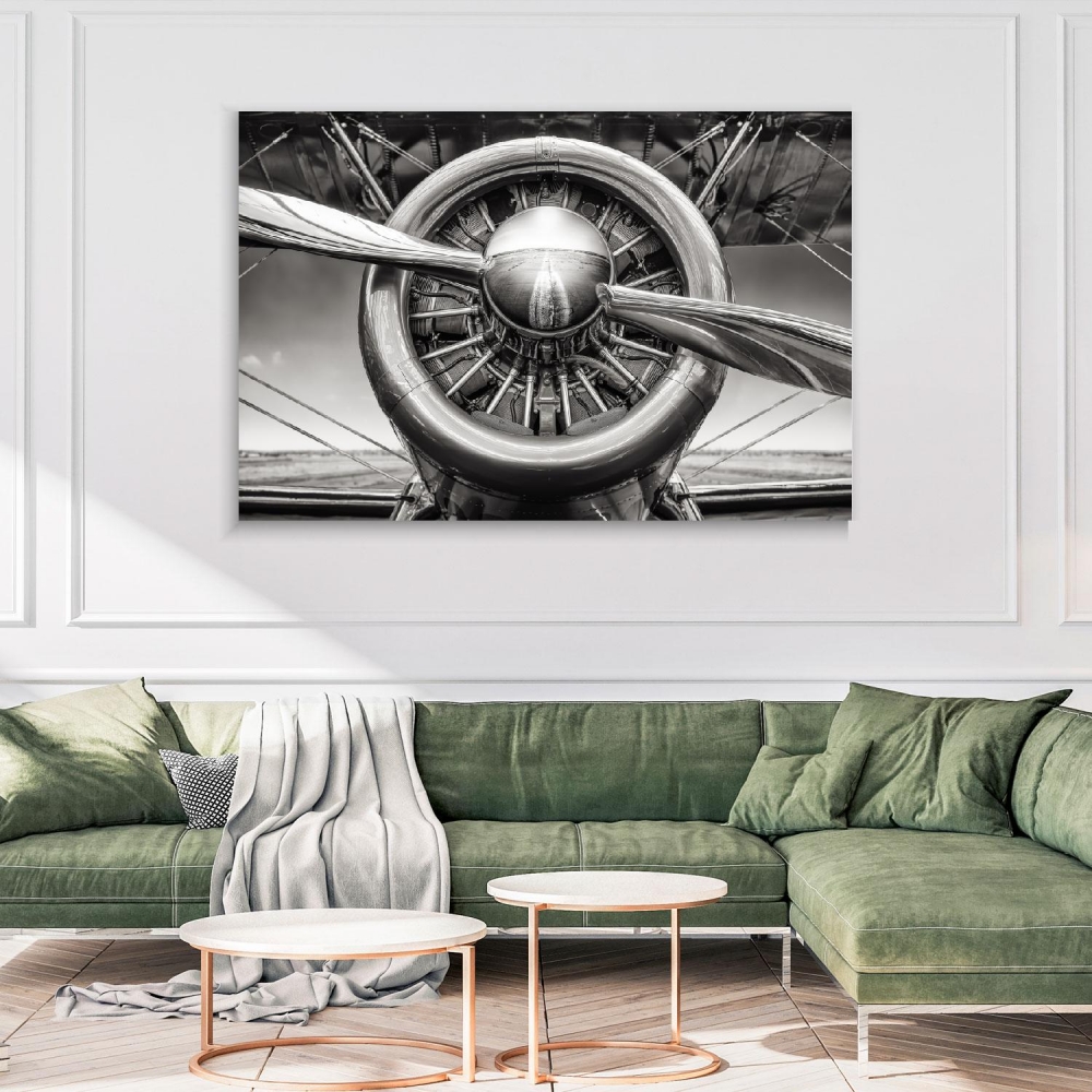 

Картина на холсте Винтаж Aircraft Radial Engine 75х100 см.