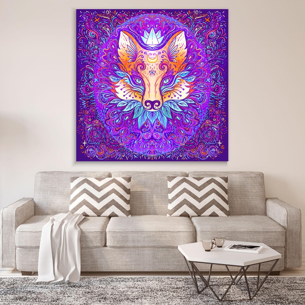 

Картина на холсте Psy Art Cute Fox Face Psychedelic 75х100 см.