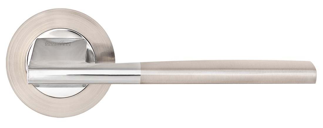 

Дверная ручка на розетке MVM STYLE A Z-1220 матовый никель/полированный хром