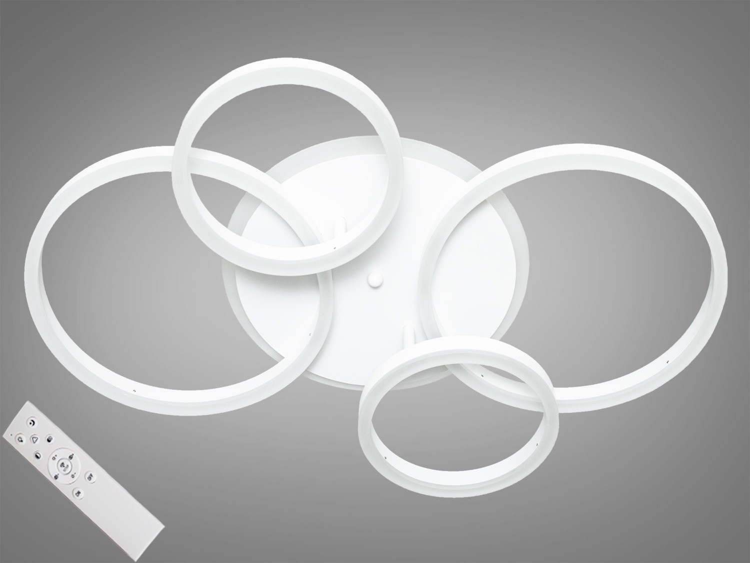 

Потолочная LED люстра AlexMosh с диммером и rgb подсветкой 7ми цветов 105W цвет белый (180)