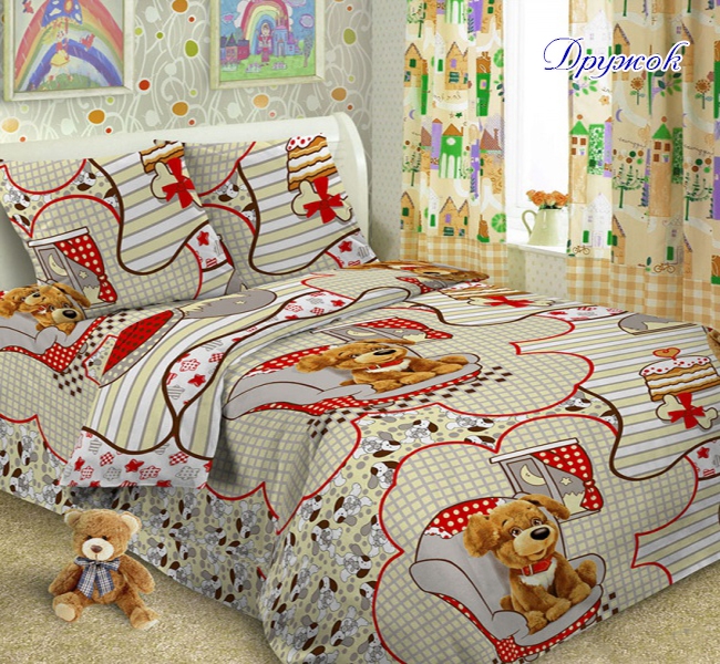 

Комплект постельного белья Tag Tekstil полуторный поплин подростковый арт.Дружок