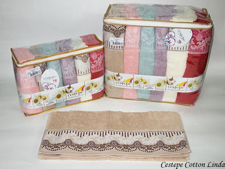 

Набор полотенец для тела Cestepe Vip Cotton 70*140 см махровые банные 6шт арт.Linda