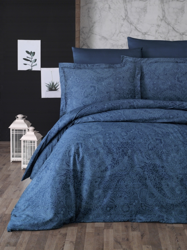 

Комплект постельного белья First Choice Satin Cotton полуторный сатин арт.Neva Petrol