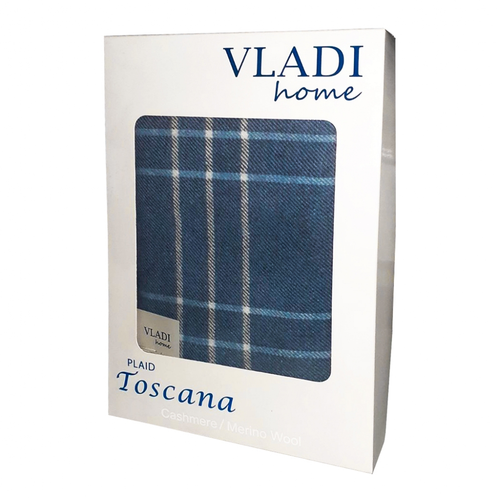 

Плед Vladi Toscana полуторный 140*200 см с кашемиром Бел.-Сер. Гол.