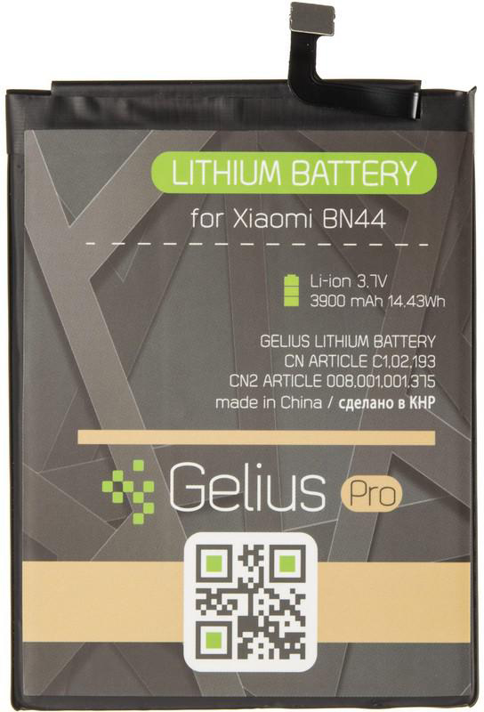 

Аккумулятор Gelius Pro Xiaomi BN44 (Redmi 5 Plus) (3900 мАч)