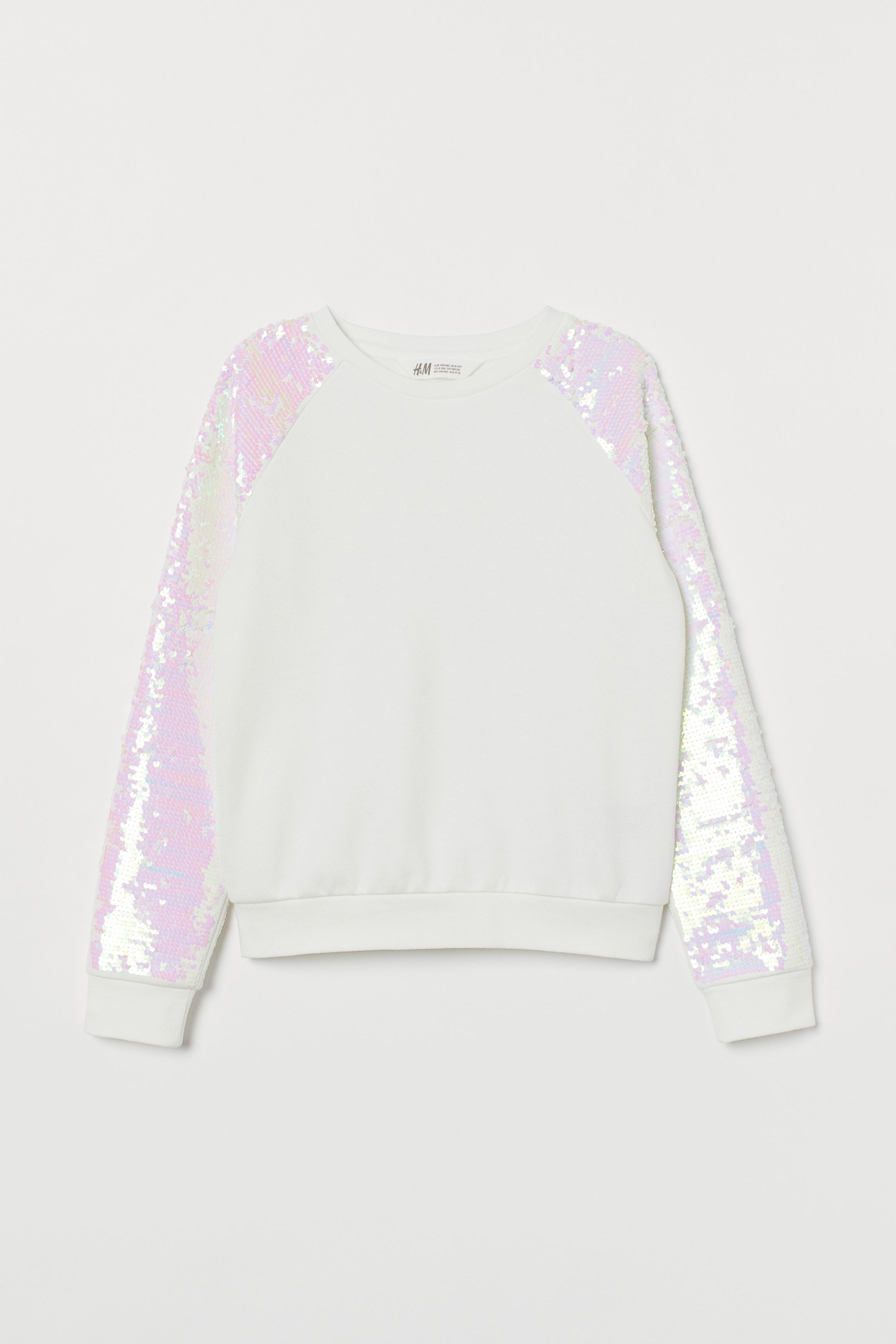 

Толстовка H&M 170 Белый 0744119_рукав.пайет