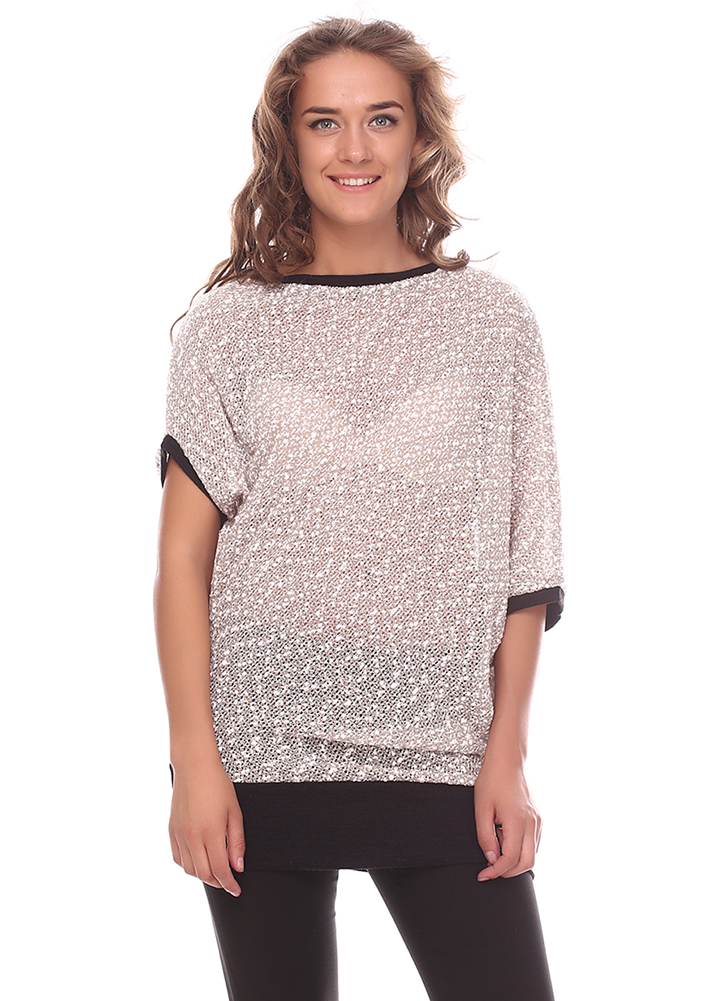 

Кофта UT KF3 1061 L черный с бежевым