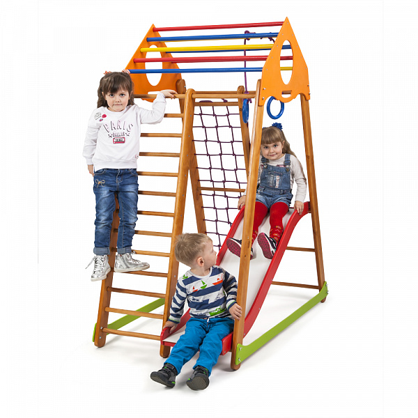 

Детский спортивный игровой комплекс Baby Sport SB BambinoWood Разноцветный 132х85х170 см (Plus 1)