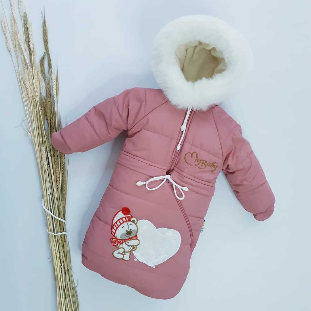 

Зимний комбинезон Kid Way Тройка 62-86 см тёмная пудра