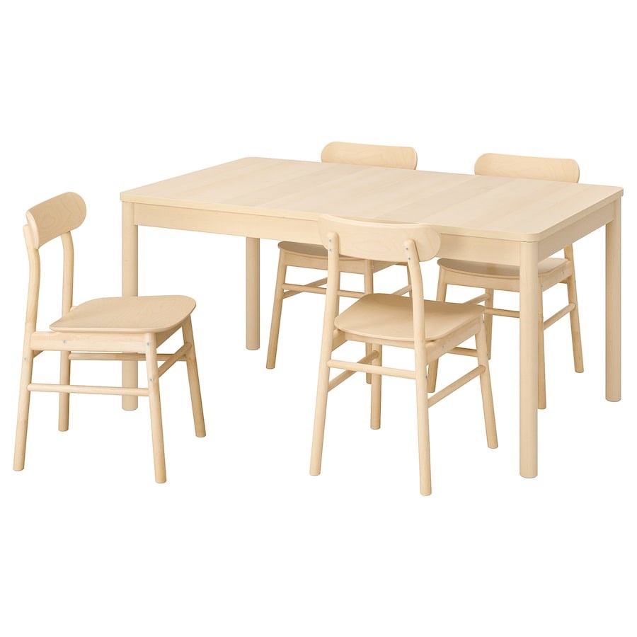 

Стіл і 4 стільці IKEA RONNINGE / RONNINGE 155 / 210x90x75 см береза (793.887.67)