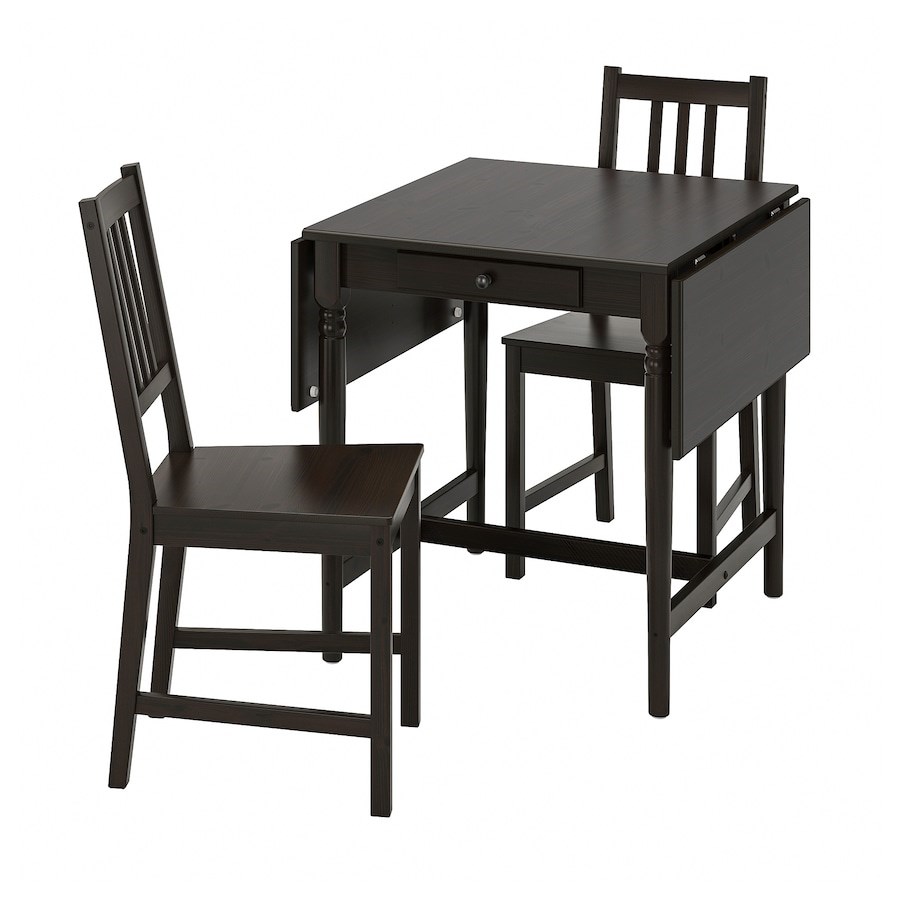 

Стіл і 2 стільці IKEA INGATORP / STEFAN 65 / 123x78 см чорно-коричневий (593.998.75)