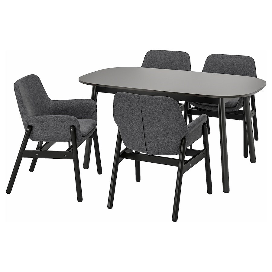 

Стіл і 4 стільці IKEA VEDBO / VEDBO 160 x 95 см чорний (093.069.06)