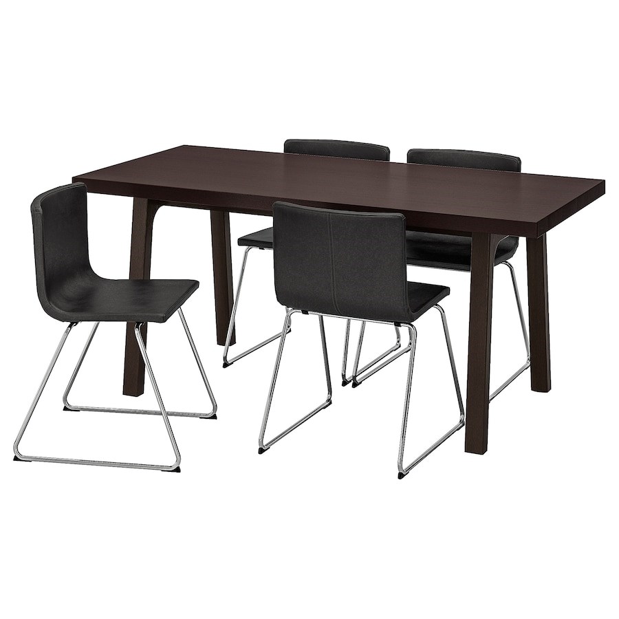 

Стіл і 4 стільці IKEA VASTANBY/VASTANA / BERNHARD 170 см темно-коричневий (891.615.65)