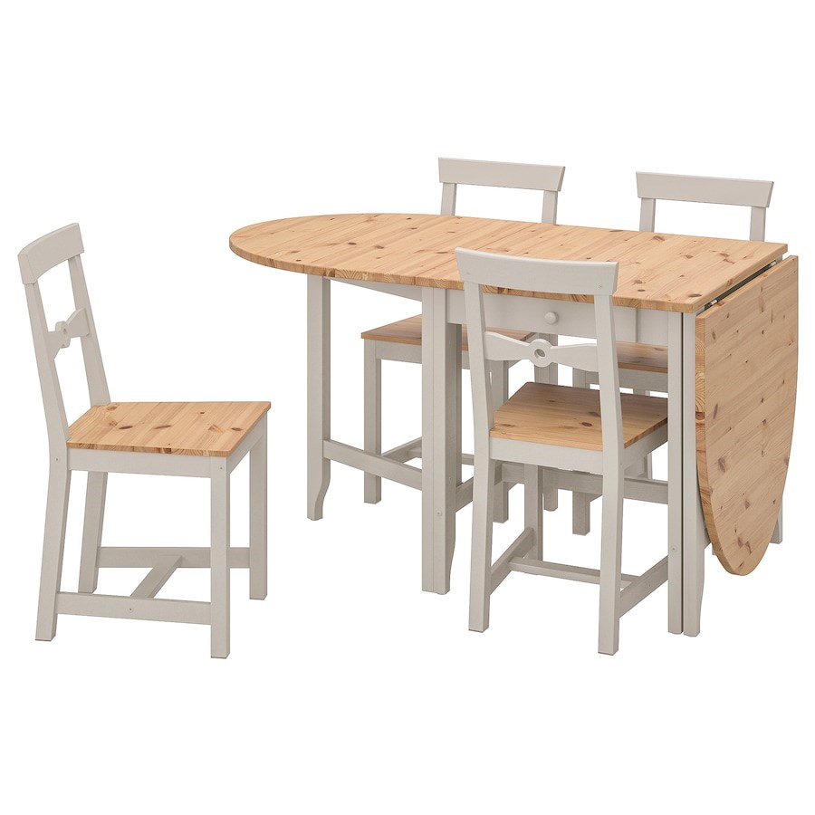 

Стіл і 4 стільці IKEA GAMLEBY 67 см морилка/сірий (490.072.17)