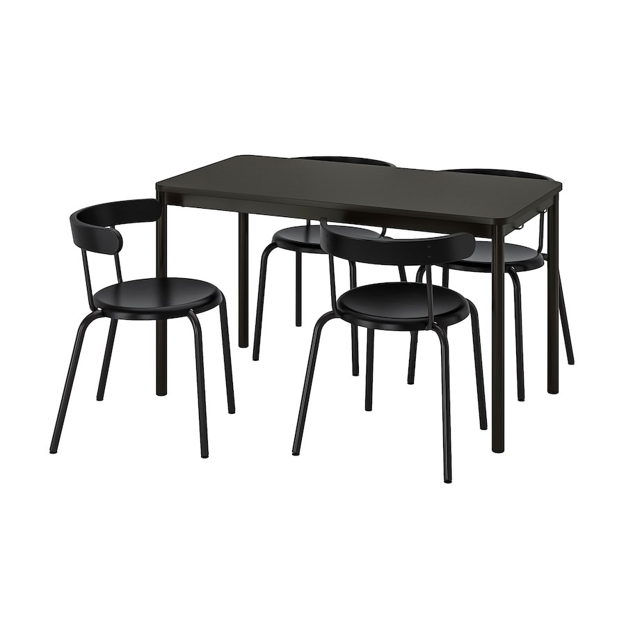 

Стіл і 4 стільці IKEA TOMMARYD / YNGVAR 130 х 70 см антрацит (993.901.18)