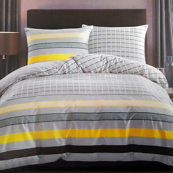 

Комплект постельного белья из сатина Yellow Stripes Серый, Желтый 5059-p