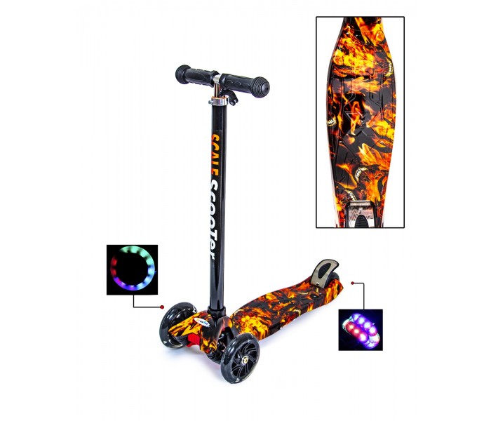 

Детский трехколесный самокат Best Scooter MAXI Fire 120 мм со светящимися колесами