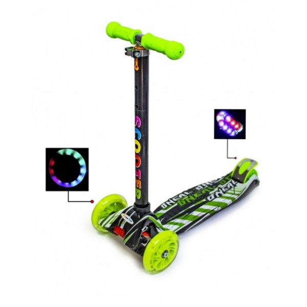 

Детский трехколесный самокат Best Scooter MAXI O'neal 120 мм со светящимися колесами