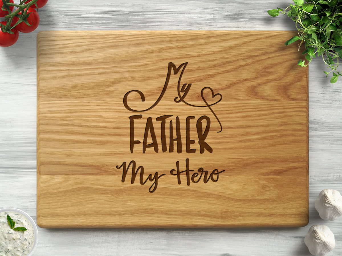 

Разделочная доска для кухни "My father my hero" 25х40 см, дуб, WOODPRESENT