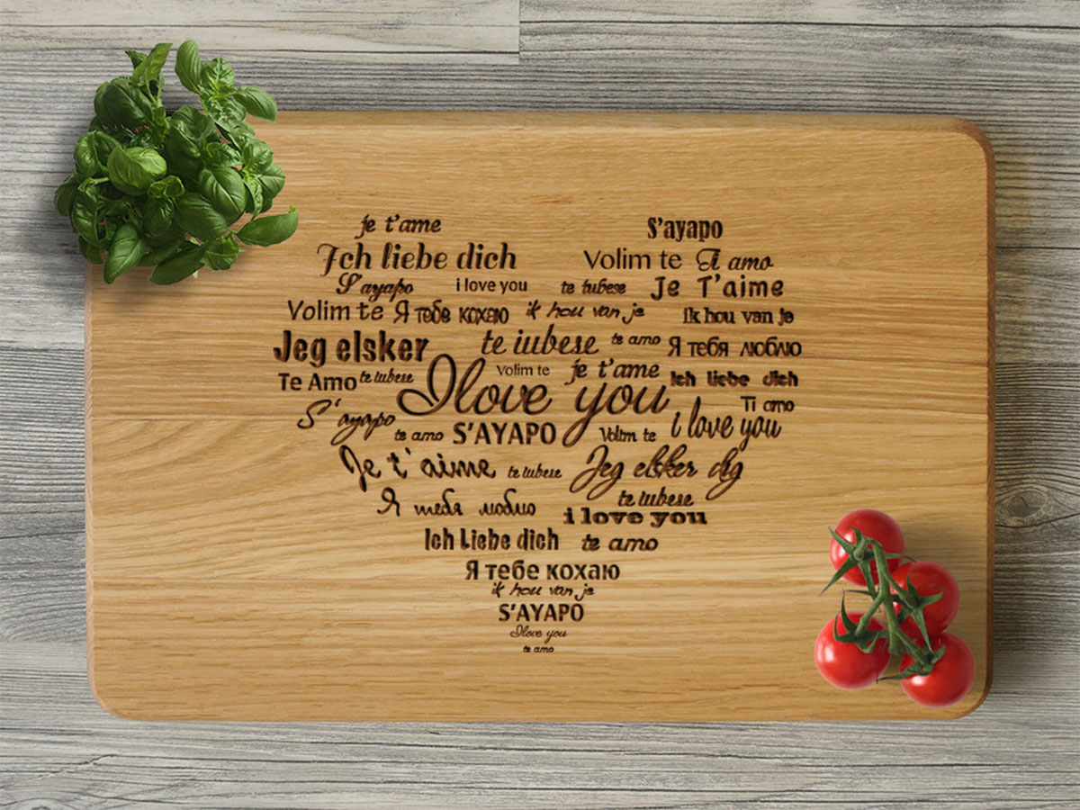 

Разделочная доска "I love you" 25х40 см, дуб, WOODPRESENT