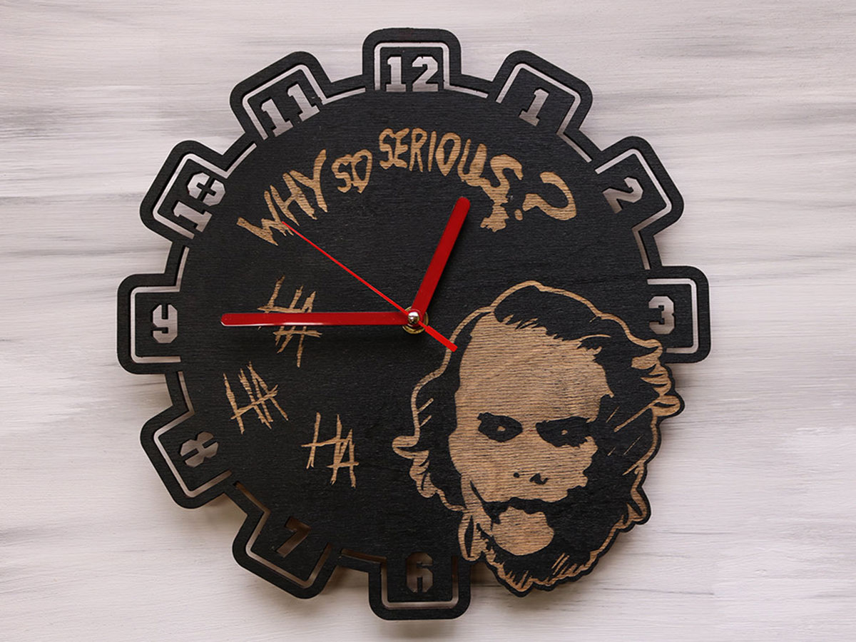 

Настенные часы "Why so serious " WOODPRESENT