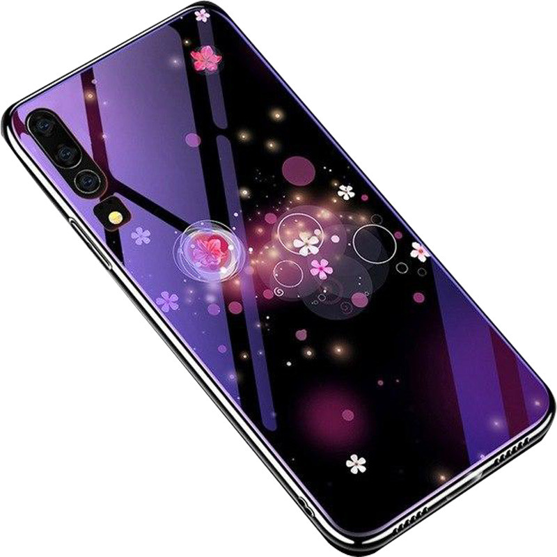 

TPU+Glass чехол Epik Fantasy с глянцевыми торцами для Huawei P30 Пузырьки и цветы