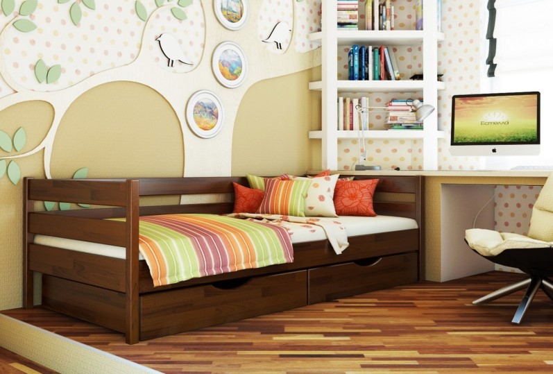 

Деревянная кровать Эстелла Нота из щита бука 200х80 Каштан