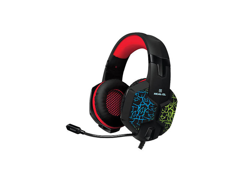 

Наушники с микрофоном (гарнитура) REAL-EL GDX-7750 black-red
