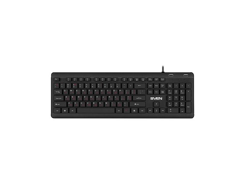 

Клавиатура SVEN KB-E5700H USB черная + 2 USB порта