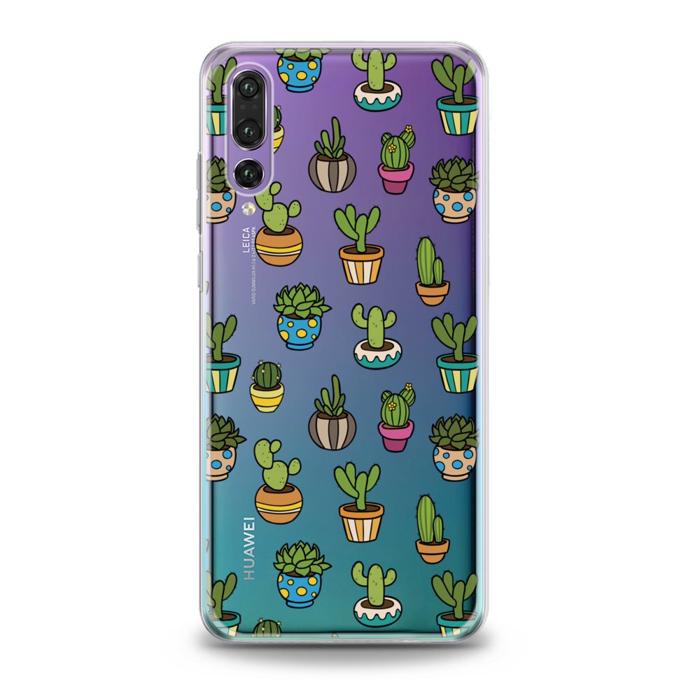 Чохол силіконовий для Huawei (Намальовані кактуси) Y7 (2018) хуавей ю ...