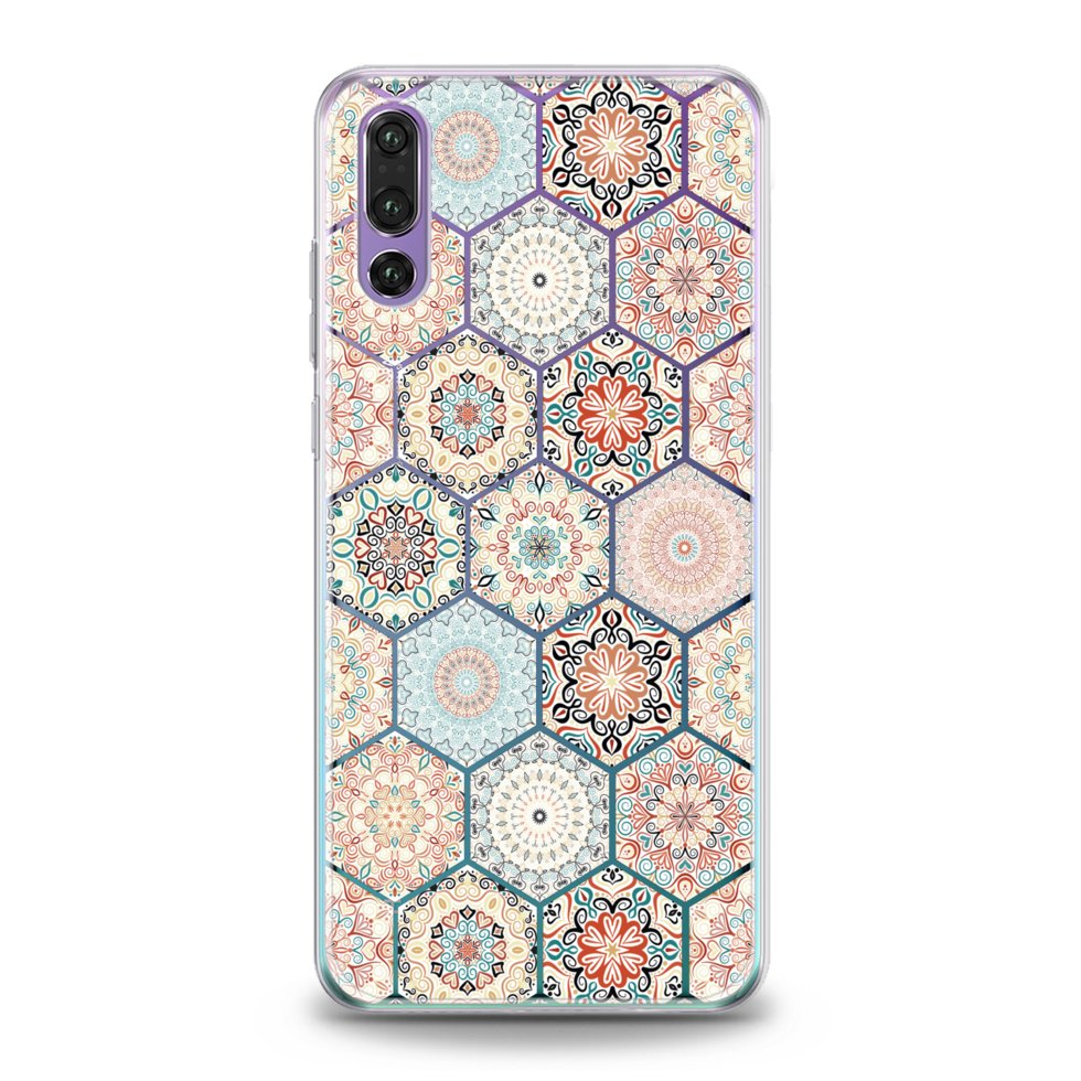Чехол силиконовый для Huawei (Яркая мозаика) Y6 (2018) хуавей ю ...