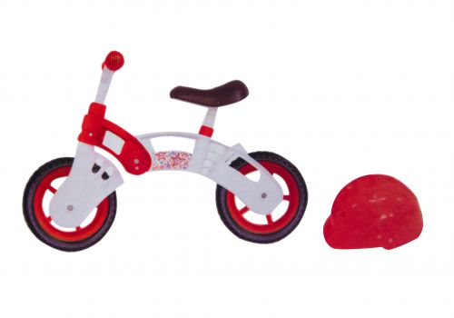 

Беговел Kinderway Star Bike с шлемом бело-красный