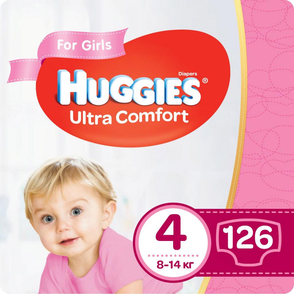 

Подгузник Huggies Ultra Comfort Box 4 для девочек (8-14 кг) 126 шт (5029053546896)