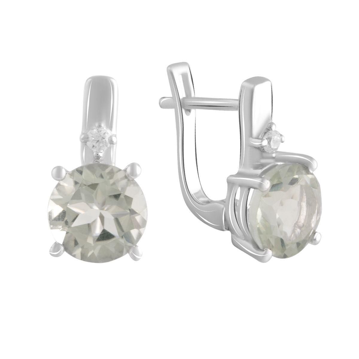 

Серебряные серьги SilverAlex с натуральным зеленим аметистом 3.488ct