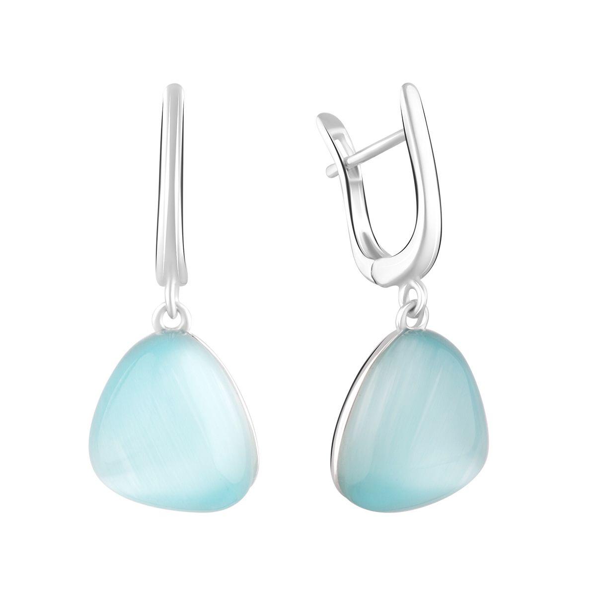 

Серебряные серьги SilverAlex с кошачим глазом