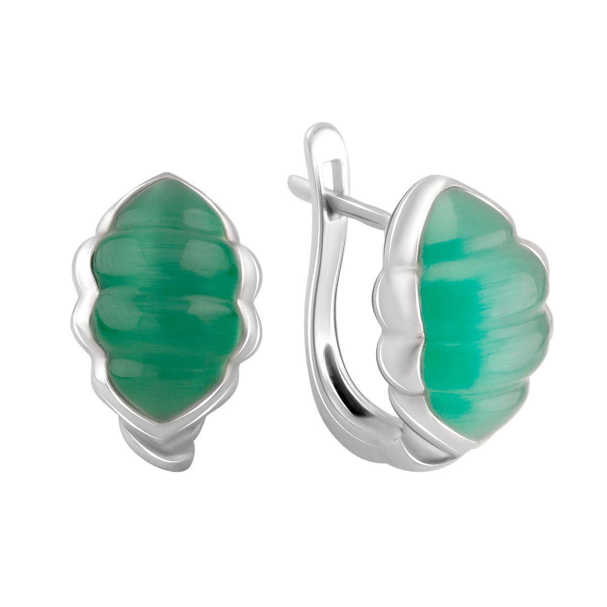 

Серебряные серьги SilverAlex с кошачим глазом
