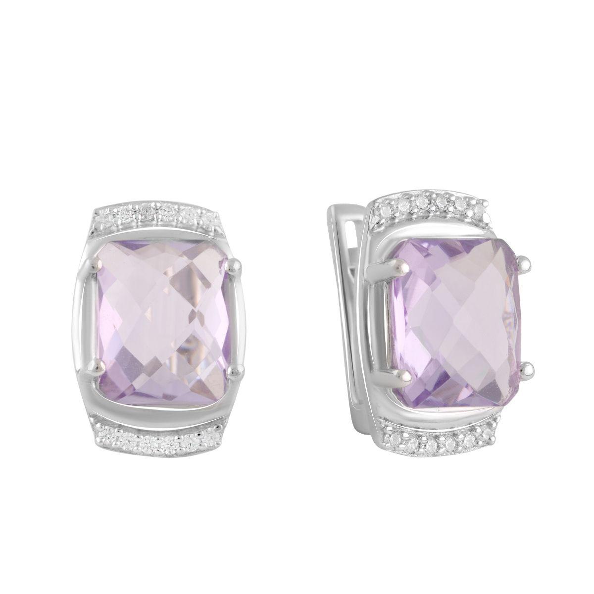 

Серебряные серьги SilverAlex с натуральным аметистом 6.288ct