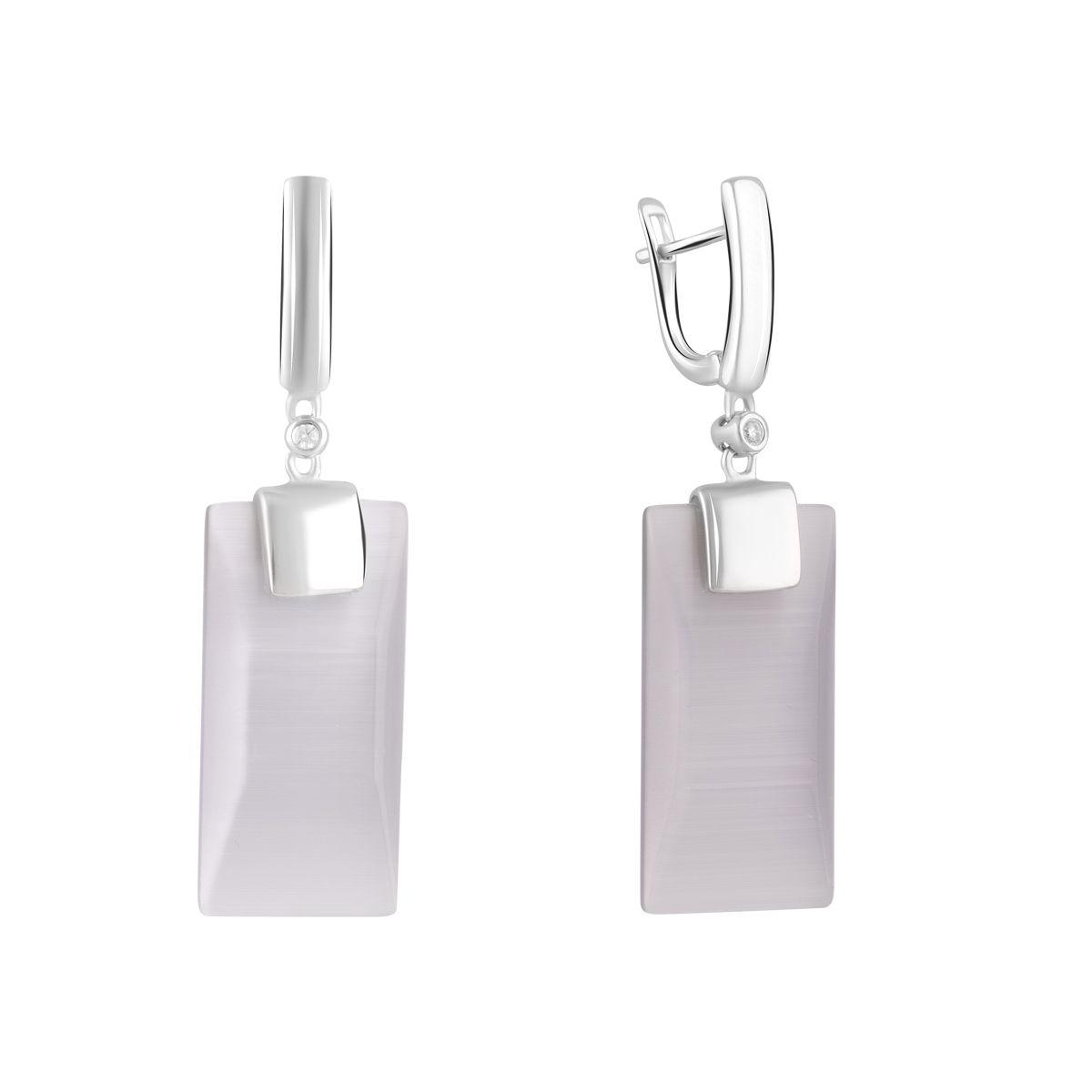 

Серебряные серьги SilverAlex с кошачим глазом