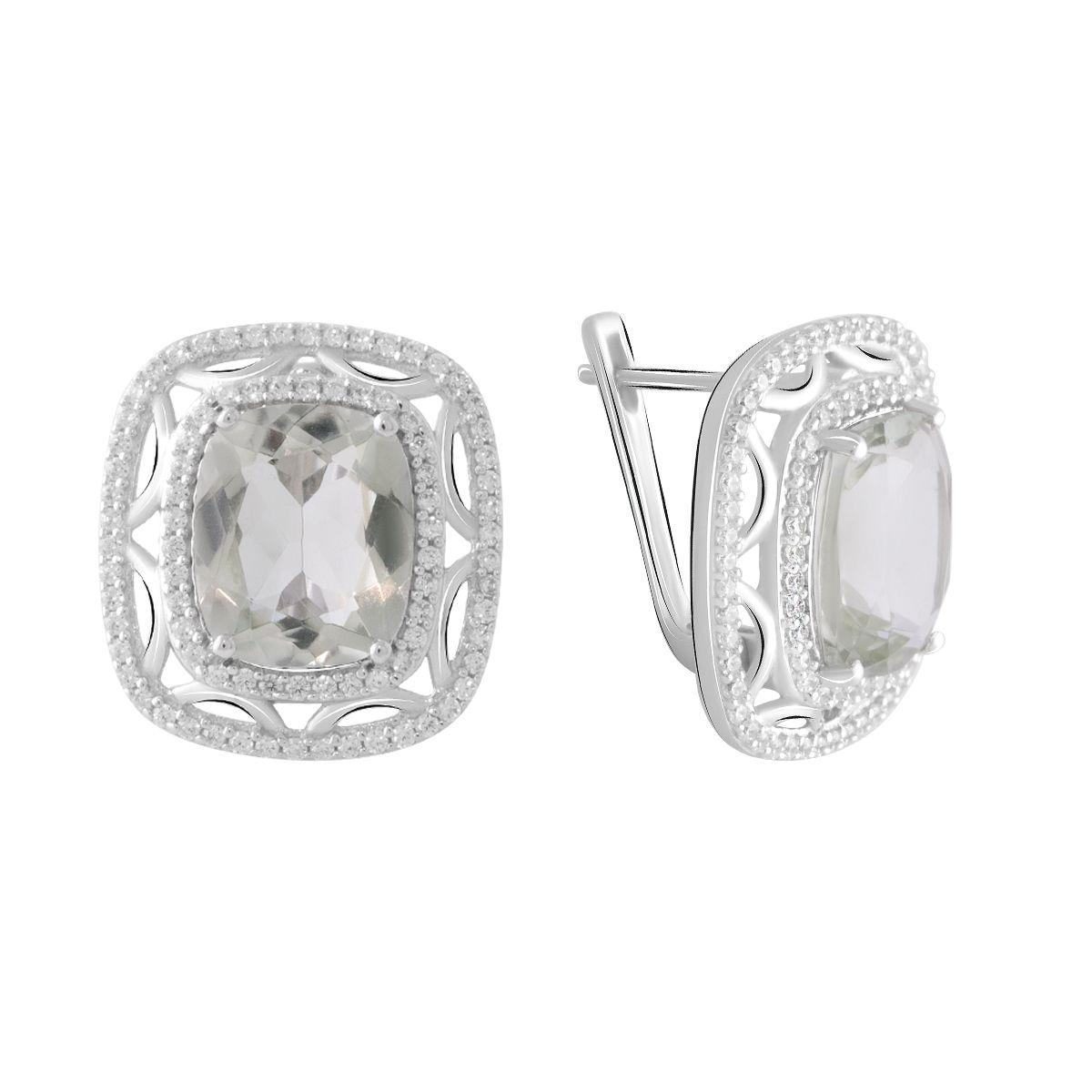 

Серебряные серьги SilverAlex с натуральным зеленим аметистом 10.62ct