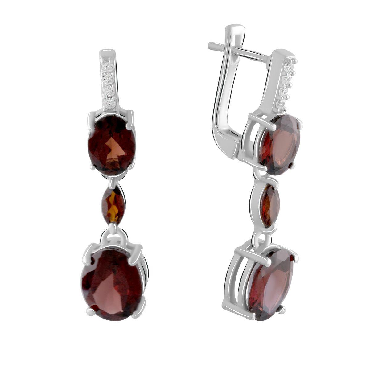 

Серебряные серьги SilverAlex с натуральным гранатом 9.88ct
