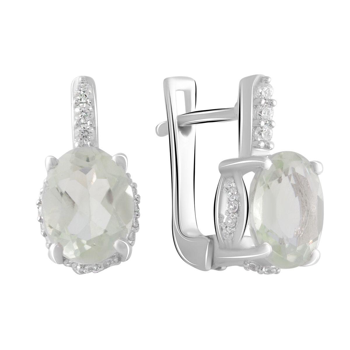 

Серебряные серьги SilverAlex с натуральным зеленим аметистом 3.921ct