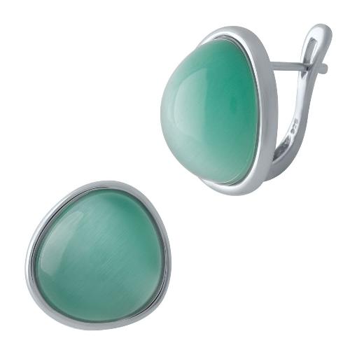 

Серебряные серьги SilverAlex с кошачим глазом