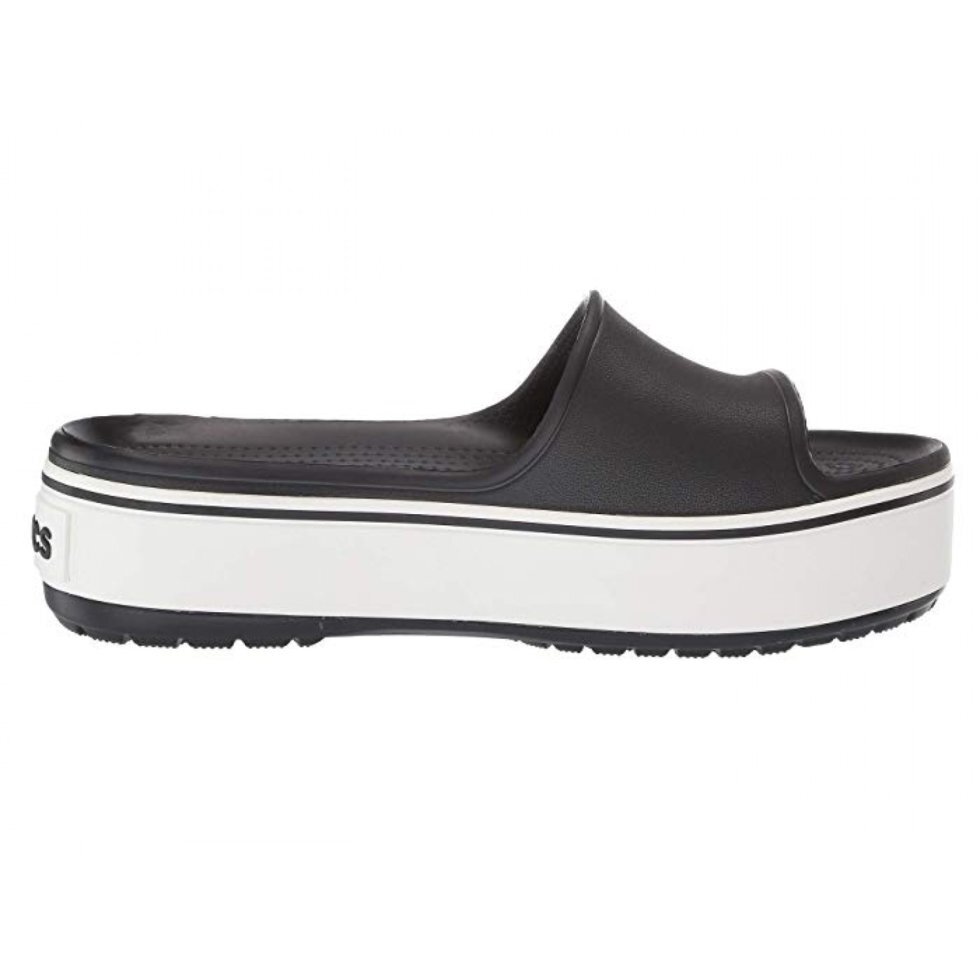

Шлёпанцы Crocs Crocband Platform 205631-066 W7 37-38 23.8 см Черные с белым